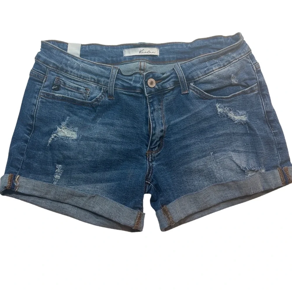KanCan Distressed Jean Shorts W29 Y2K Cuffed‎ Festival Summer